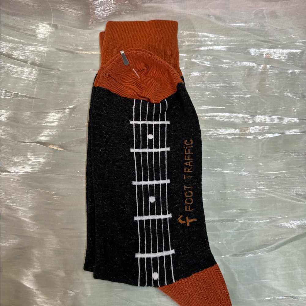 Traffic Men's Guitar Socks - Black and Orange